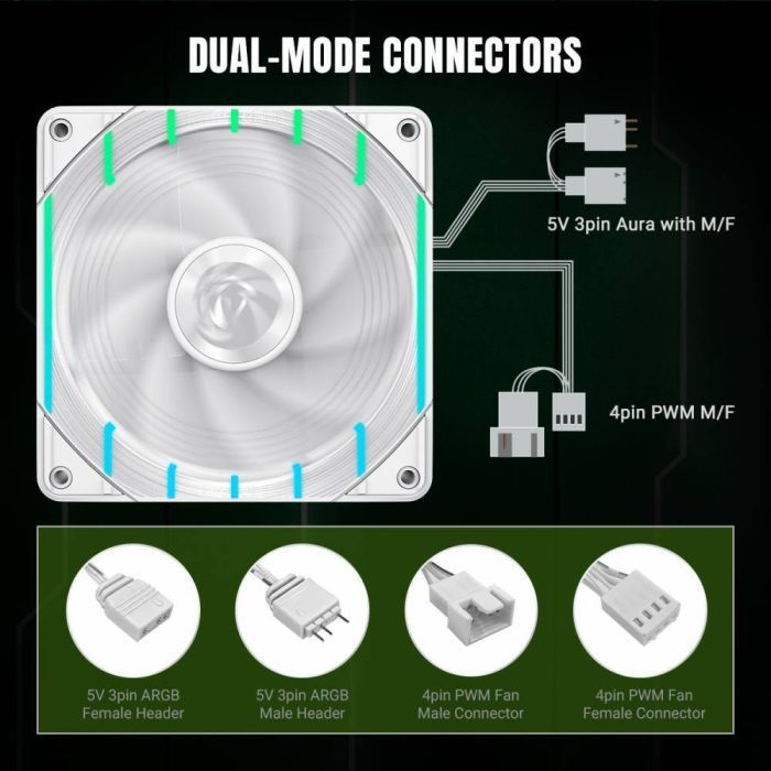 Кулер для корпуса Gamemax Tornado T12 ARGB-RW изображение 9