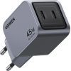 Зарядное устройство Ugreen 2xUSB-C PD45W GaN X707 gray (35008)