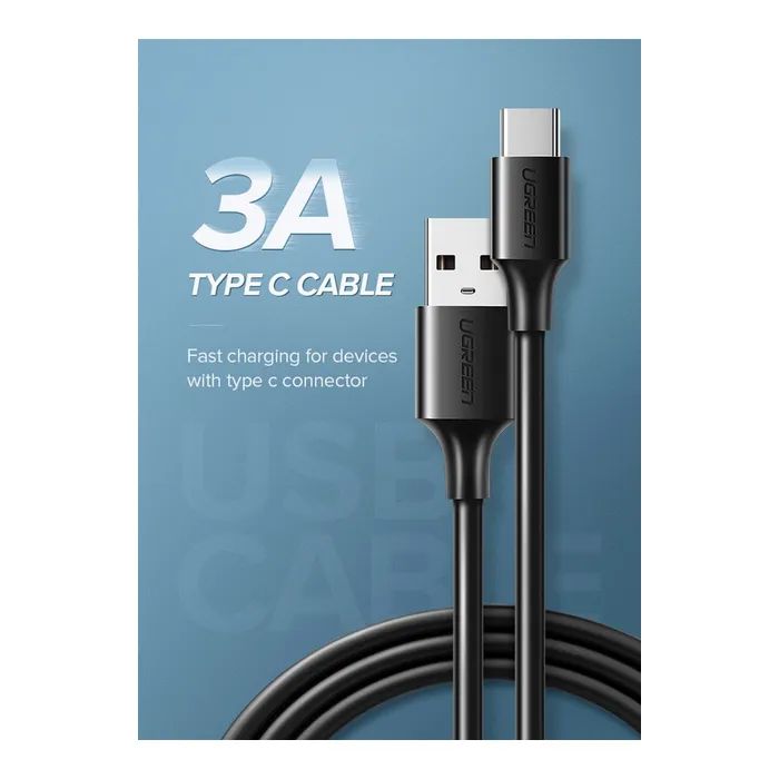 Дата кабель USB 2.0 AM to USB-C 0.25m 3A US287 white Ugreen (60119) изображение 2