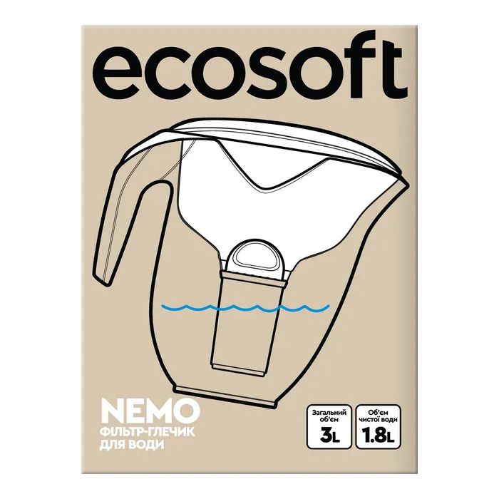Фільтр-глечик Ecosoft НЕМО перлинний 3л (4820056807097) зображення 2