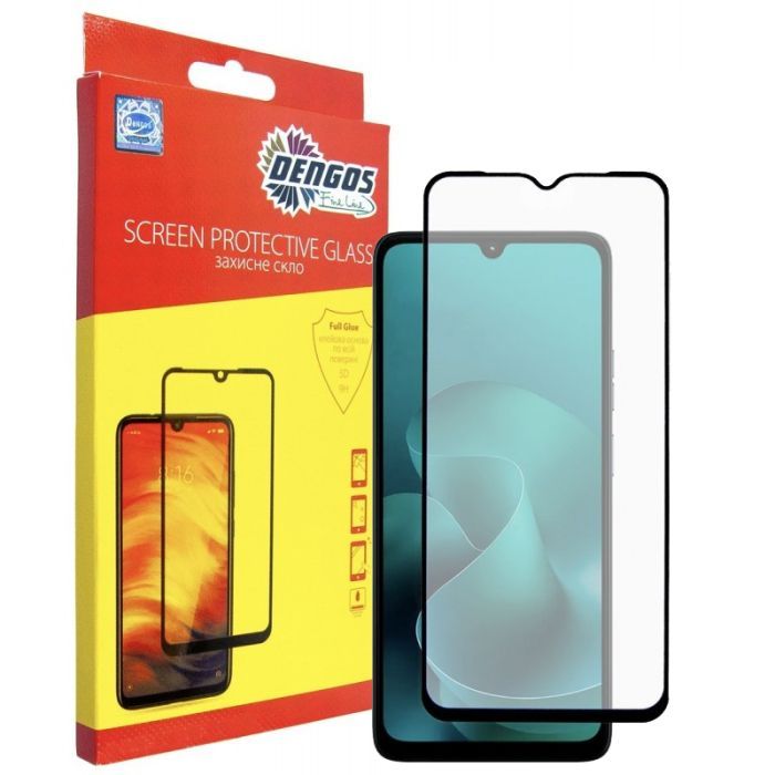 Стекло защитное Dengos Full Glue Motorola G06 Black (TGFG-420)