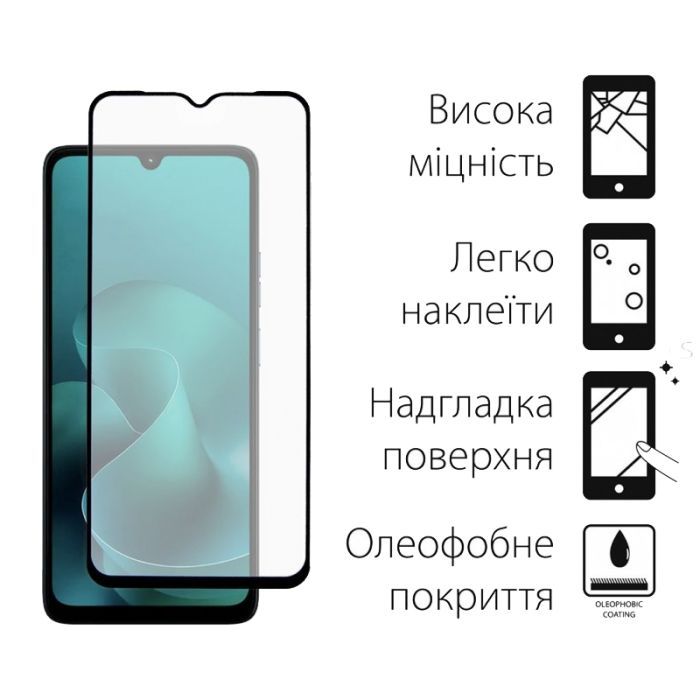Стекло защитное Dengos Full Glue Motorola G06 Black (TGFG-420) изображение 2