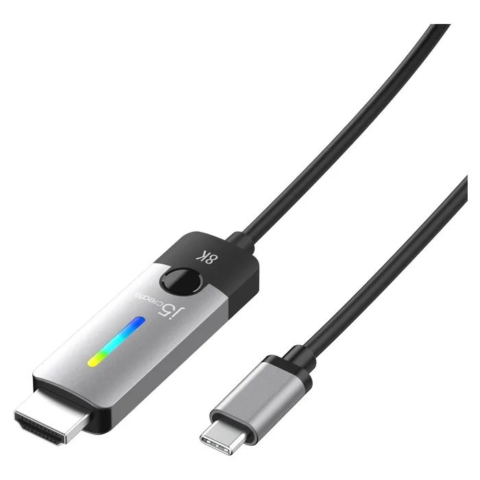 Кабель мультимедійний USB-C to HDMI M 1.8m 8K 60Hz LED RGB J5create (JCC157-N)