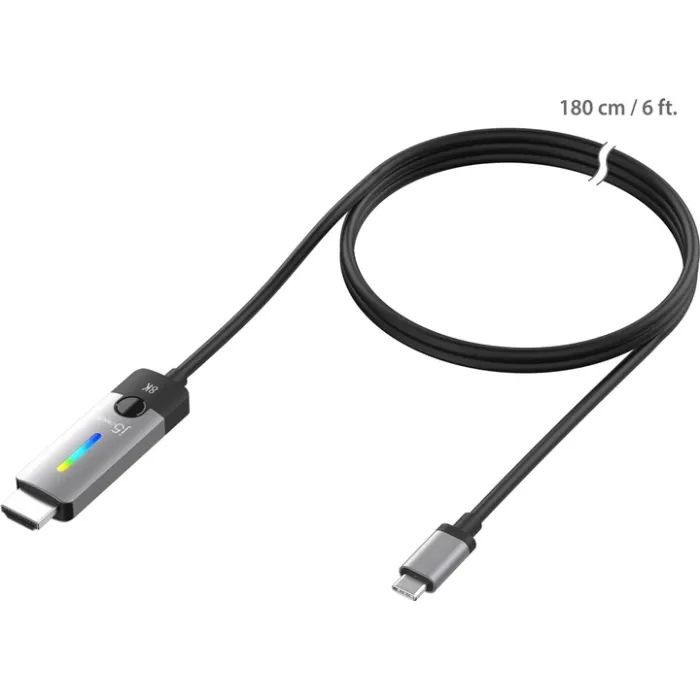 Кабель мультимедійний USB-C to HDMI M 1.8m 8K 60Hz LED RGB J5create (JCC157-N) зображення 2