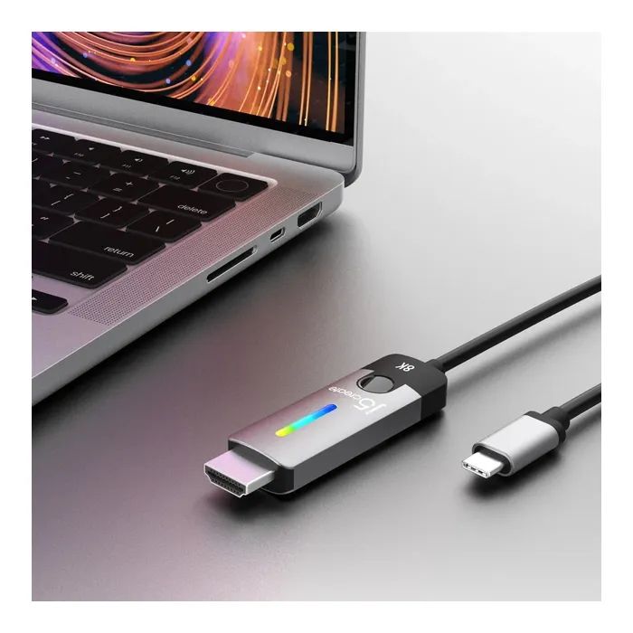 Кабель мультимедійний USB-C to HDMI M 1.8m 8K 60Hz LED RGB J5create (JCC157-N) зображення 4