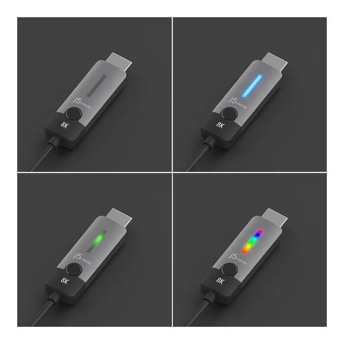 Кабель мультимедійний USB-C to HDMI M 1.8m 8K 60Hz LED RGB J5create (JCC157-N) зображення 5