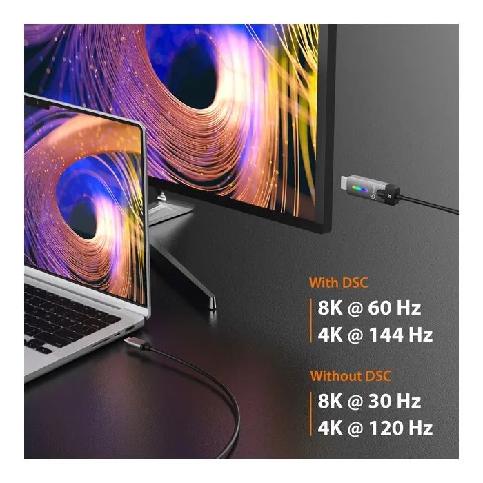 Кабель мультимедійний USB-C to HDMI M 1.8m 8K 60Hz LED RGB J5create (JCC157-N) зображення 6