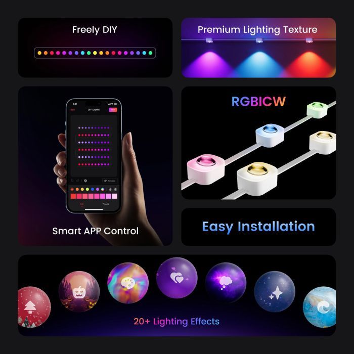 Гірлянда Yeelight Permanent Outdoor Lights зовнішнє 15 м 12V, BLE (YLYDD-0044) зображення 3