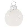 Ялинкова іграшка Chomik скляні кульки 4 см, 6шт, білі з блискітками (5900779855786) зображення 2