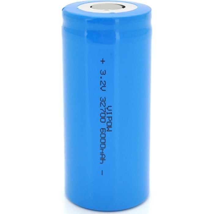Аккумулятор 32700 6000mAh, LiFePO4, FlatTop, 3.2V, Blue Vipow (IFR32700-6000mAhFT / 31076)