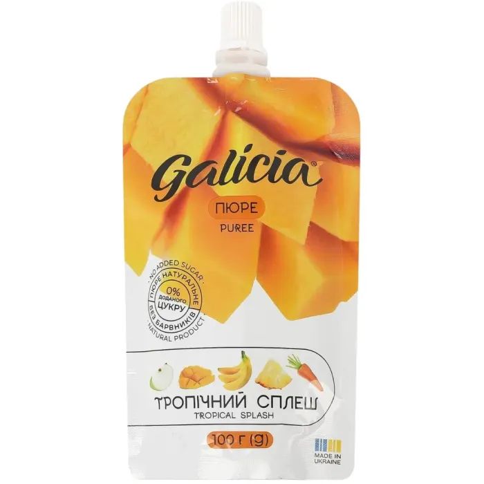 Детское пюре Galicia Тропический сплеш 100 г (4820209564501)