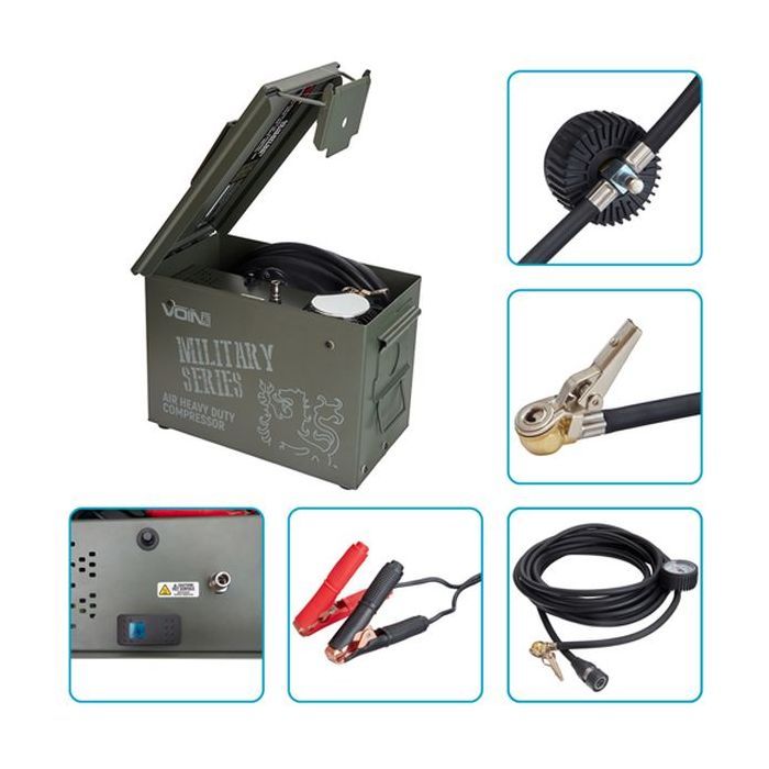 Автомобільний компресор VOIN VM-080 "MILITARY SERIES" 150psi/50A/160л (VM-080) зображення 6