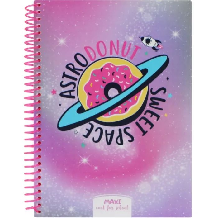 Блокнот Maxi А5, пластиковая обложка, спираль, 80 л., клетка (MX20832-21)