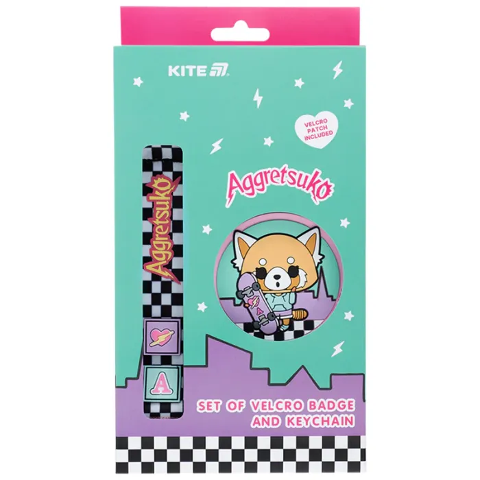 Бейдж Kite набір на липучці та підвіска Aggretsuko (AR25-3010-1)
