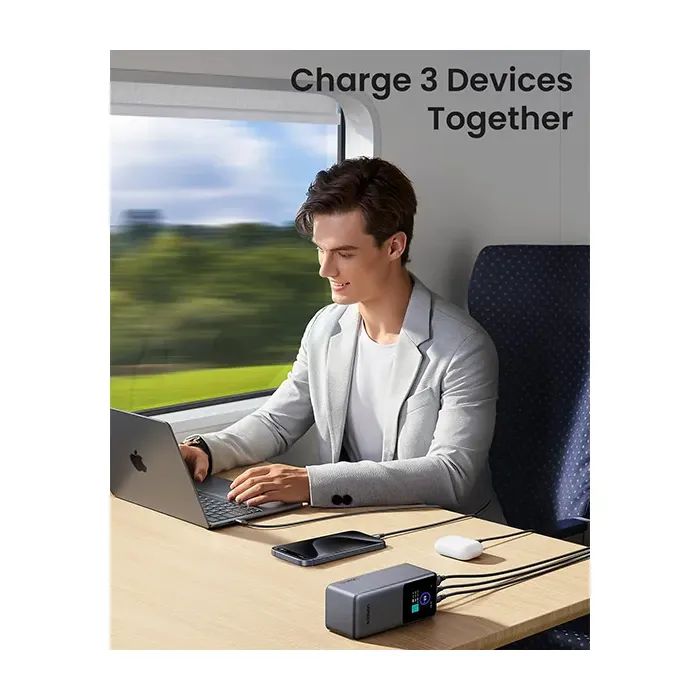 Батарея универсальная Ugreen 20000mAh 130W Nexode Smart Display with Built-in Cable (PB723 55365B) изображение 2