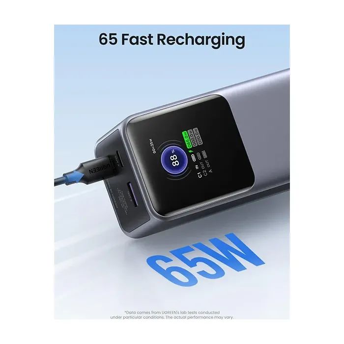 Батарея универсальная Ugreen 20000mAh 130W Nexode Smart Display with Built-in Cable (PB723 55365B) изображение 4