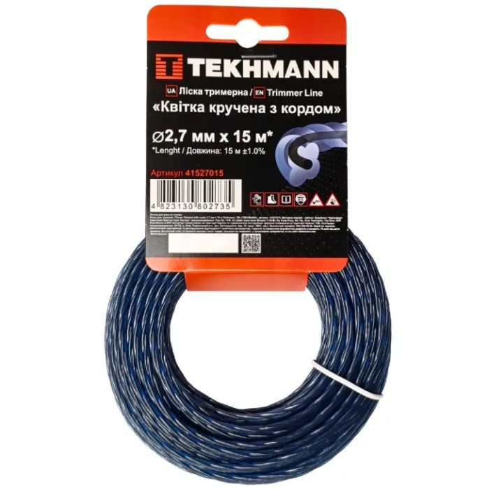 Жилка косильная Tekhmann "Цветок витый с кордом" 2,7 мм × 15 м (41527015)