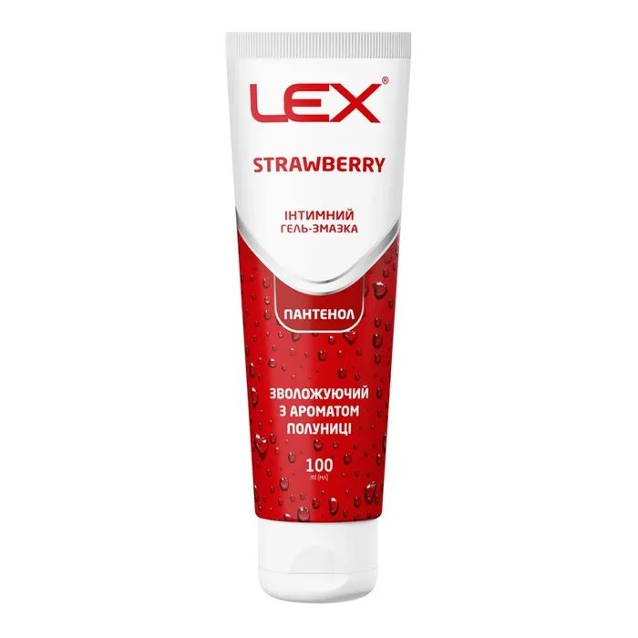 Інтимний гель-змазка Lex Condoms Strawberry Зволожуючий З ароматом полуниці 100 мл (7640341151929)