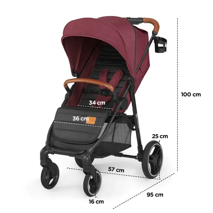 Коляска Kinderkraft Grande LX Burgundy (KKWGRANBRG00LX) (5902533914319) изображение 7