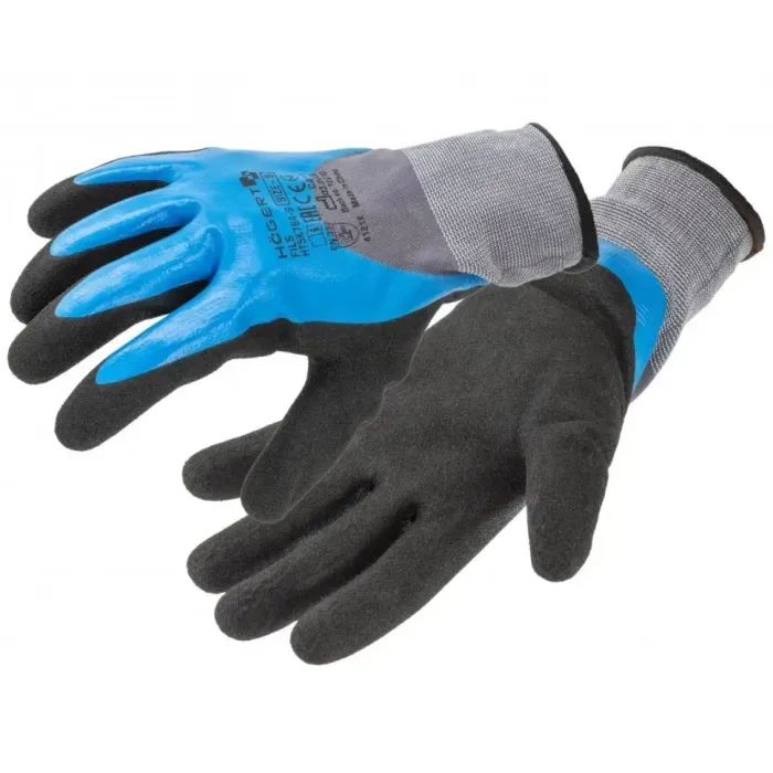 Захисні рукавиці Hoegert FILS HT5K764-11 з спіненим нітрилом 3/4 блакитні, 11 (HT5K764-11)