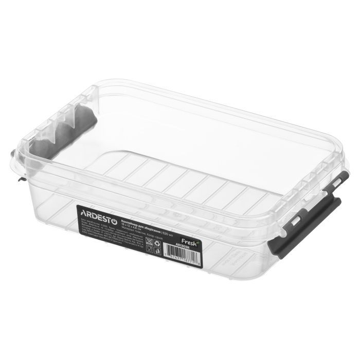 Харчовий контейнер Ardesto Fresh 0.65л, пластик, прямокутна, сірий (AR1307GG) зображення 4