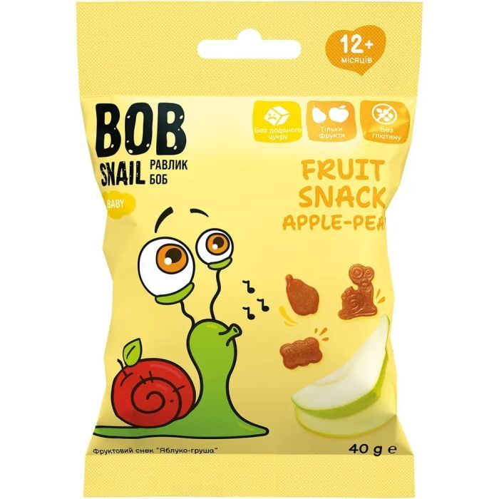 Дитячі снеки Bob Snail фруктові яблуко-груша 20 г (1740851)