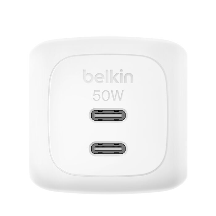 Зарядное устройство Belkin 2xUSB-C PD50W GaN PPS white (WCH019KQWH) изображение 2