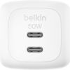 Зарядное устройство Belkin 2xUSB-C PD50W GaN PPS white (WCH019KQWH) изображение 3