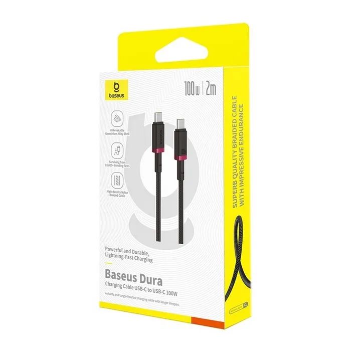 Дата кабель USB-C to USB-C 2.0m 100W Dura Series black red Baseus (P10377803U01-03) зображення 9