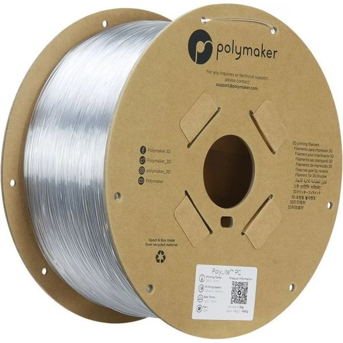 Пластик для 3D-принтера Polymaker PC POLYLITE 1,75mm 3kg TRANSPARENT (PC01003)