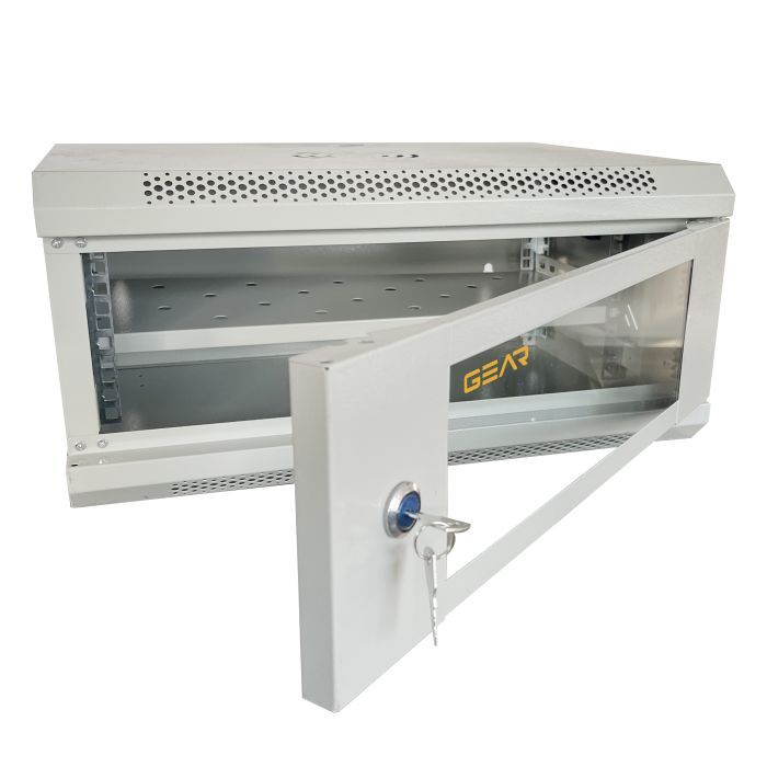 Шкаф настенный GEAR 4U 19" 600x450x280 мм, + полка 19", grey (GWMSN-4U-600-450G) изображение 5