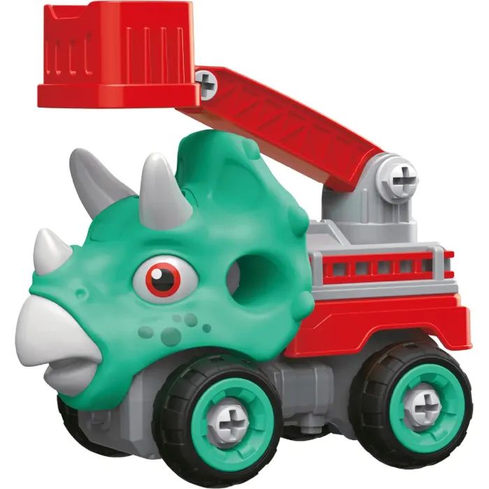 Конструктор Otamanko Машинка-конструктор Трицератопс пожарная лестница Голубой/красный (OTA-114TS)