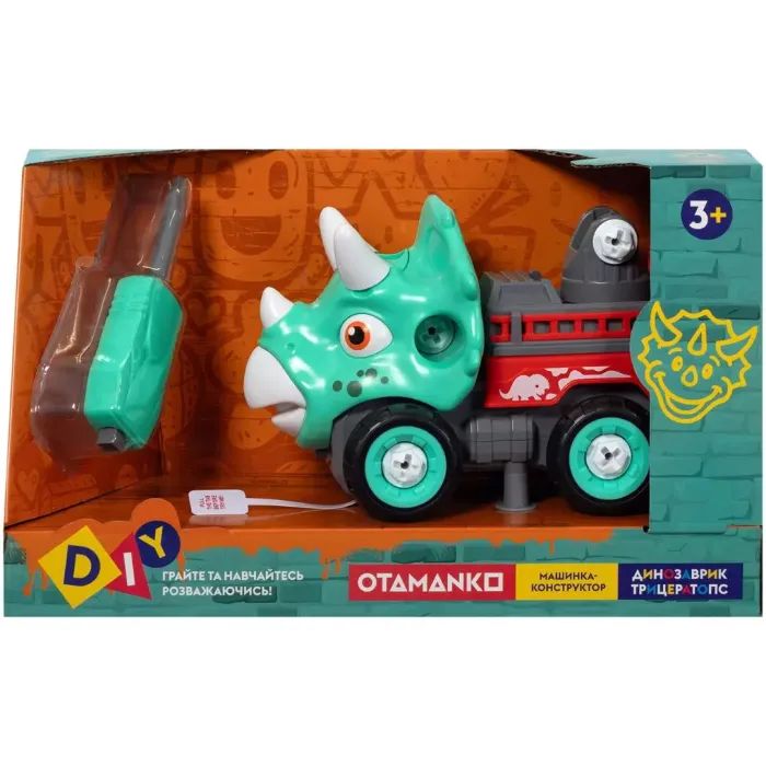 Конструктор Otamanko Машинка-конструктор Трицератопс пожарная лестница Голубой/красный (OTA-114TS) изображение 6