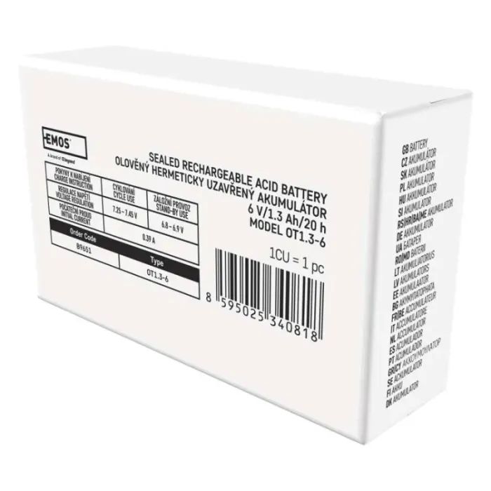 Батарея к ИБП EMOS B9675 AGM 12V 9Ah fast 6,3mm (B9675) изображение 8