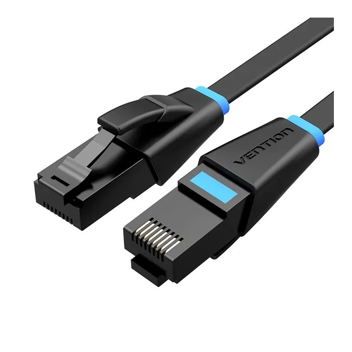 Патч-корд 3м, UTP cat 6 RJ-45 flat black Vention (IBJBI)