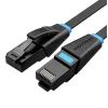 Патч-корд 3м, UTP cat 6 RJ-45 flat black Vention (IBJBI)