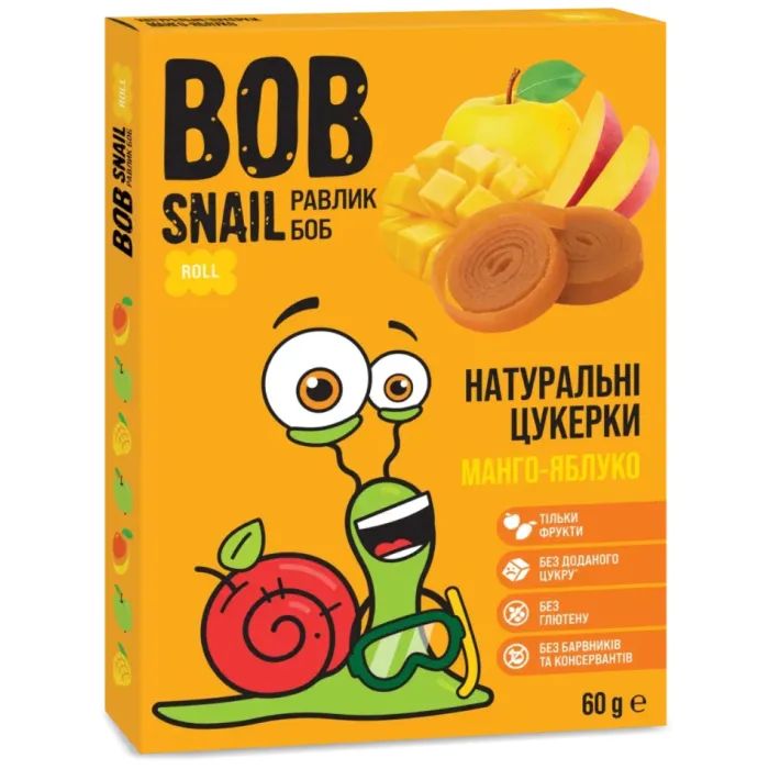 Конфета Bob Snail Мангово-яблочные 60 г (1740788)