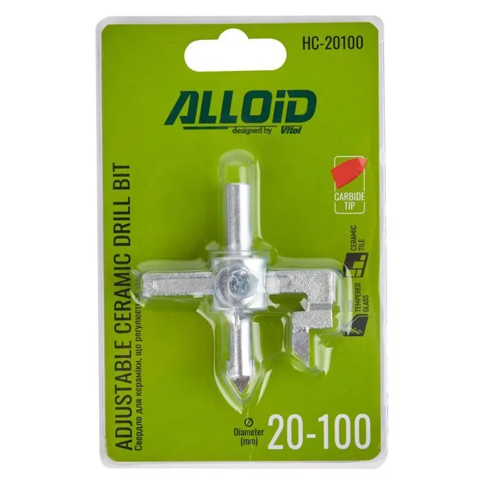 Сверло Alloid для керамики, регулируемое, 20–100мм (HC-20100) изображение 3