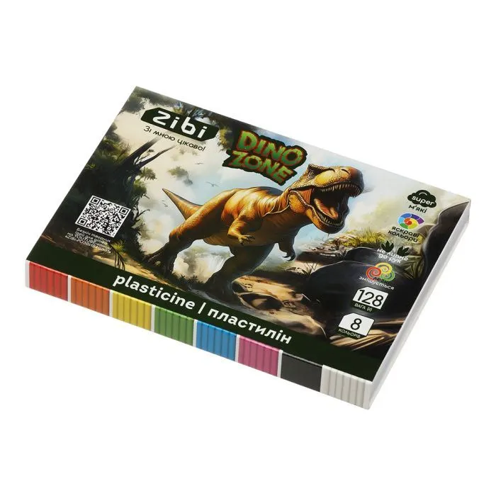 Пластилин ZiBi KIDS Line DINO 8 кольорів, 128 г (ZB.6277) изображение 2