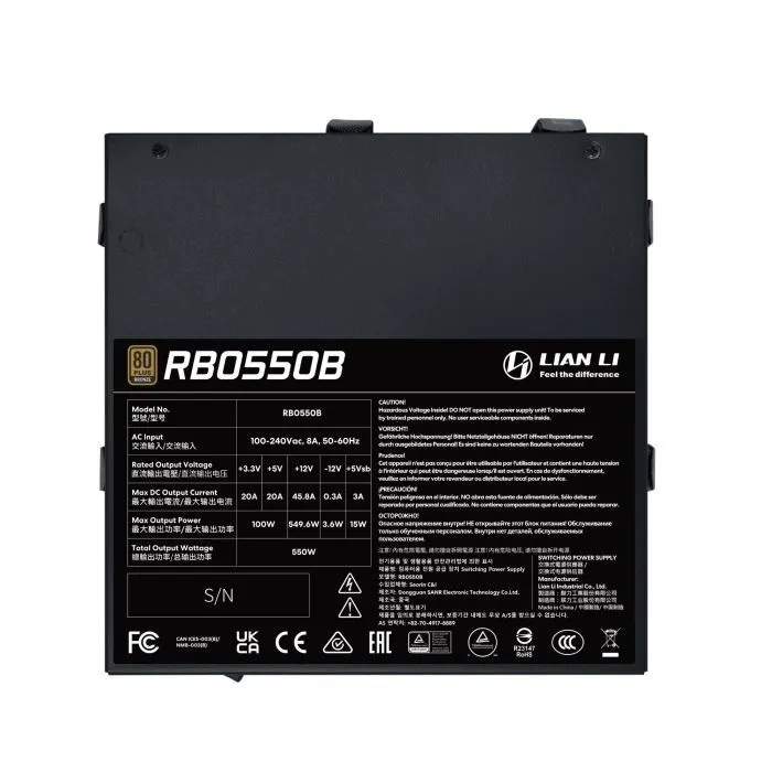 Блок живлення Lian Li 550W (G9P.RB0550B.B000.EU) зображення 2