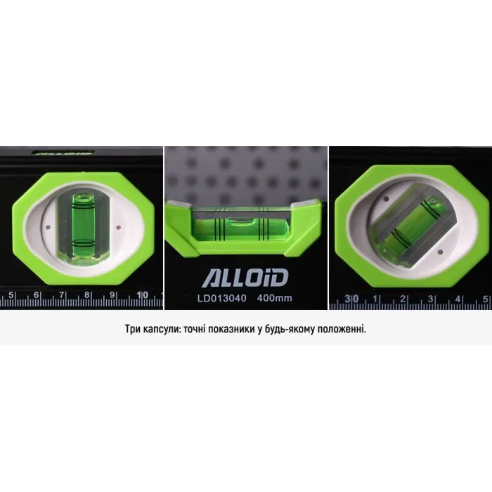 Рівень Alloid Pro, 100см, 3 капсули, з магнітом (LD-013100) зображення 2