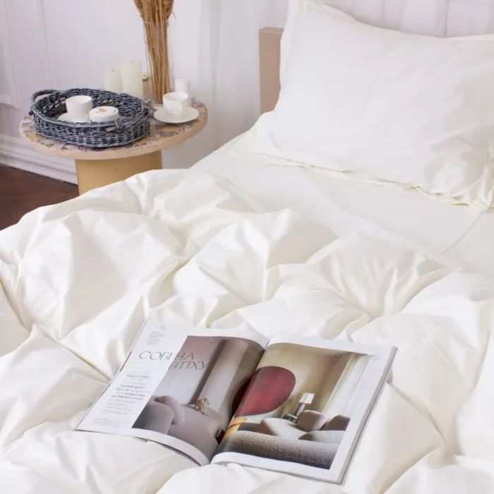 Постільна білизна MirSon Poplin Line 002 Milky White 200 x 220 (2200006277804) зображення 3