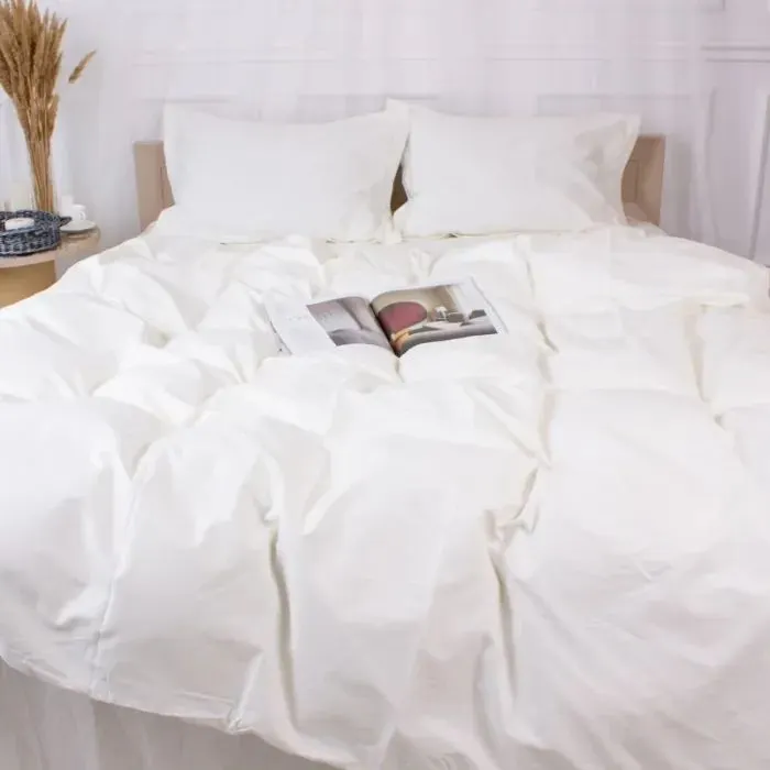 Постільна білизна MirSon Poplin Line 002 Milky White 220 x 240 (2200006277828) зображення 5