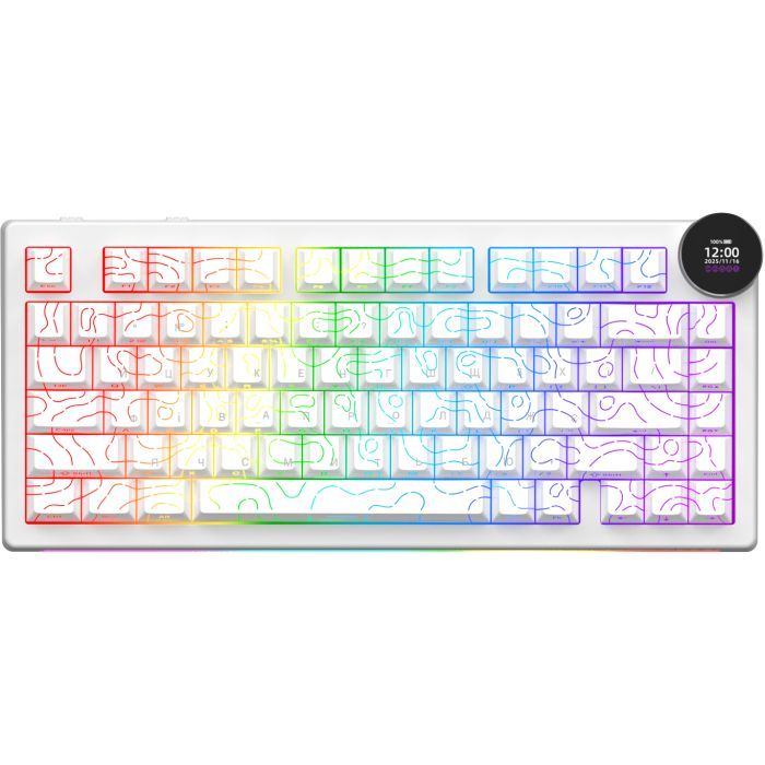 Клавіатура Ajazz AK820 V2 White Peach Switch Wireless/Bluetooth/USB UA Black/Gray (AK820-V2-WP-S-BG)