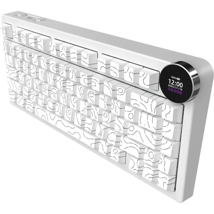 Клавіатура Ajazz AK820 V2 White Peach Switch Wireless/Bluetooth/USB UA White (AK820-V2-WP-S-W) зображення 3