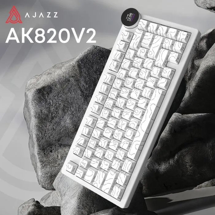 Клавіатура Ajazz AK820 V2 White Peach Switch Wireless/Bluetooth/USB UA White (AK820-V2-WP-S-W) зображення 5