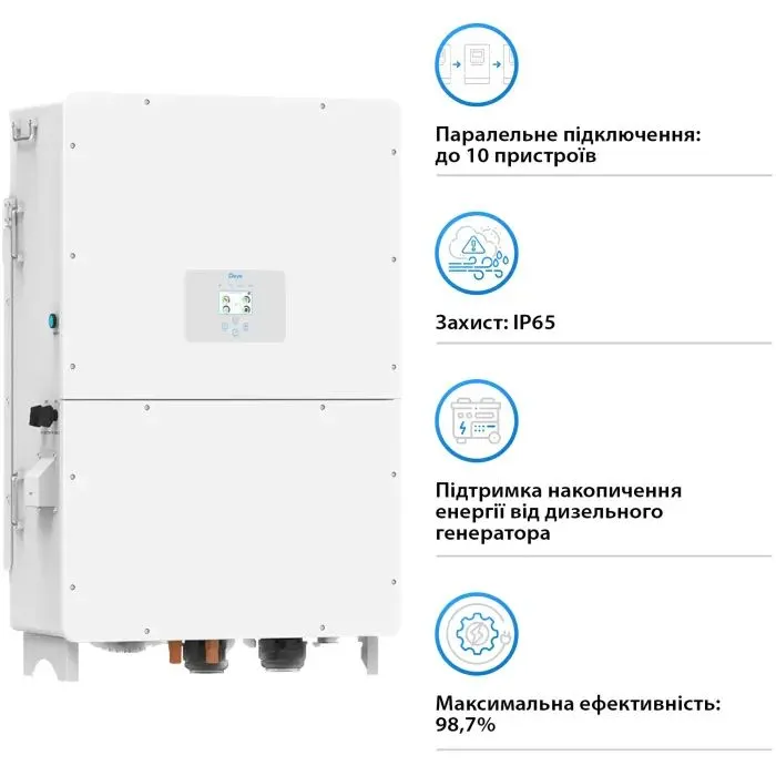 Солнечный инвертор Deye SUN-125K-SG02HP3-EU-GM10, 125KW (SUN-125K-SG02HP3-EU-GM10) изображение 7