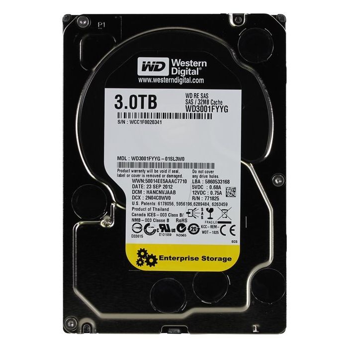 Жесткий диск для сервера 3.5" 3TB WD (WD3001FYYG)
