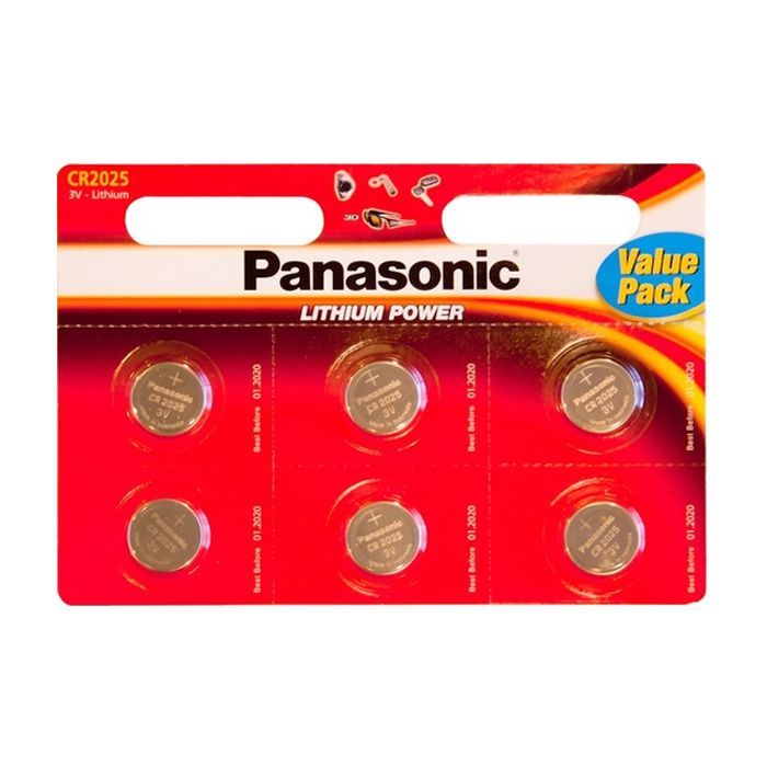 Батарейка Panasonic CR 2025 * 6 LITHIUM (CR-2025EL/6B)
