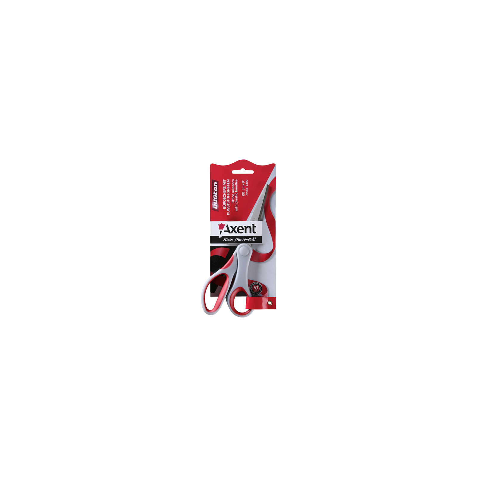 Ножницы Axent Duoton, 20 см, gray-red (6302-06-А) изображение 2